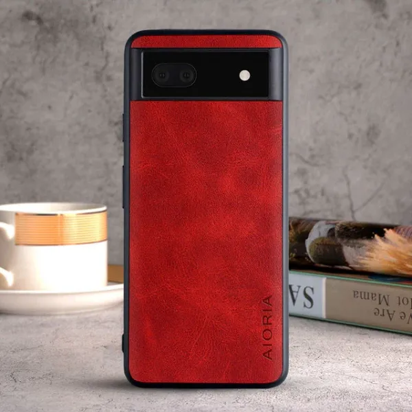 Etui AIORIA Vintage LEATHER do Google Pixel 7a czerwony zdjęcie 1