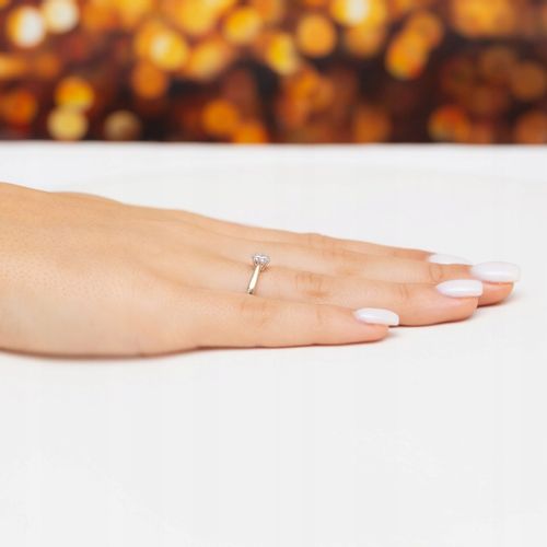 PIĘKNY ZŁOTY PIERŚCIONEK pr. 333 z Cyrkonią Zaręczynowy r.13 8k na Arena.pl