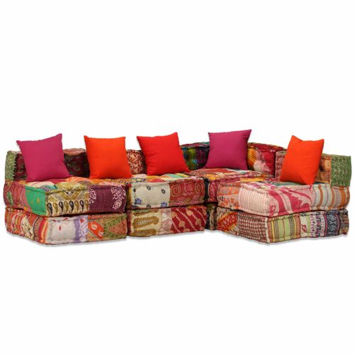 SOFA MODUŁOWA TAPICEROWANA DO SALONU PATCHWORKOWA na Arena.pl