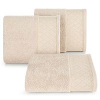 Ręcznik z bordiurą i błyszczącą nicią LAYLA 70X140 beżowy