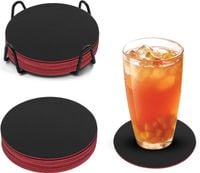 Podkładki Filcowe na Szklanki Dwustronne Antypoślizgowe Czarne 21 szt