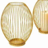 Świecznik metalowy lampion industrialny glamur loft na świecę 18x16cm