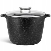 GARNEK TRADYCYJNY GARNEK MARMUROWY CZARNY WYSOKI 24CM / 6.2L
