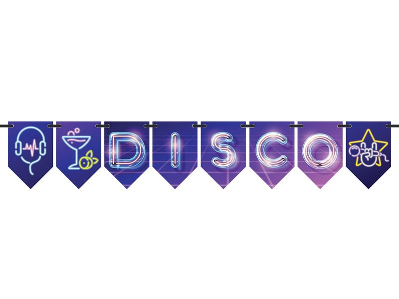 Baner wiszący flagi Disco neon, 500 cm zdjęcie 1