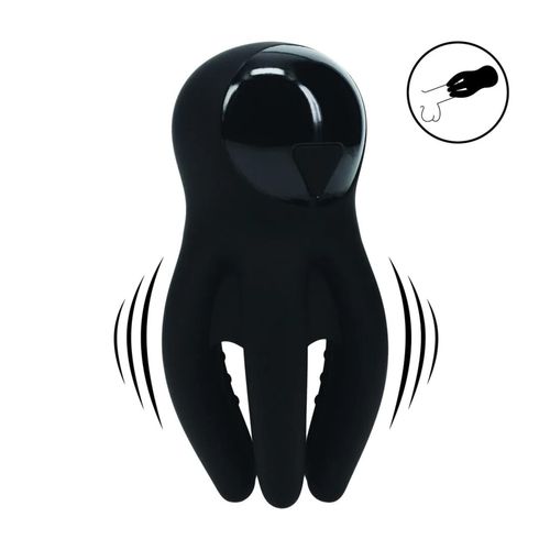 Digital Vibrating Silicone Penis Head Stimulator With Tentacles - Black na Arena.pl