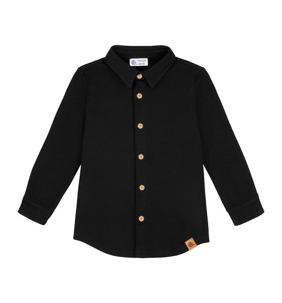 Koszula chłopięca bawełniana czarna 116/122 zdjęcie 1