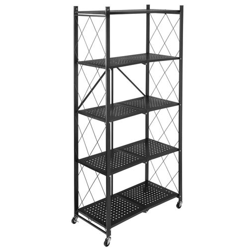 Regał składany GESTEL 5 poziomów czarny na kółkach na Arena.pl