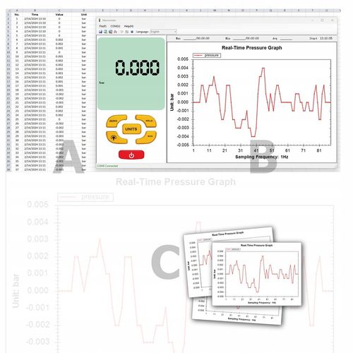 MANOMETR RÓŻNICOWY CYFROWY MIERNIK CIŚNIENIA TESTER PODCIŚNIENIA USB+ LCD na Arena.pl
