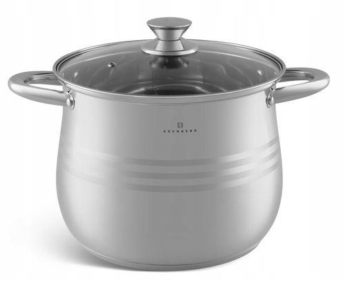 GARNEK STALOWY Z Pokrywką Głęboki Wysoki Beczułka 8,8l 24cm 534 na Arena.pl