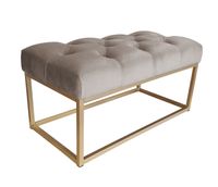 Ławka CHESTERFIELD LOFT podstawa złota pufa podnóżek MG09