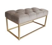 Ławka CHESTERFIELD LOFT podstawa złota pufa podnóżek MG09