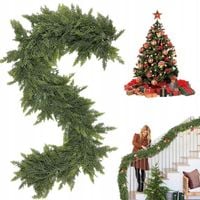 SZTUCZNA GIRLANDA CEDR 1,8M ŚWIĄTECZNA GĘSTA DEKORACJA NA DRZWI I OKNO