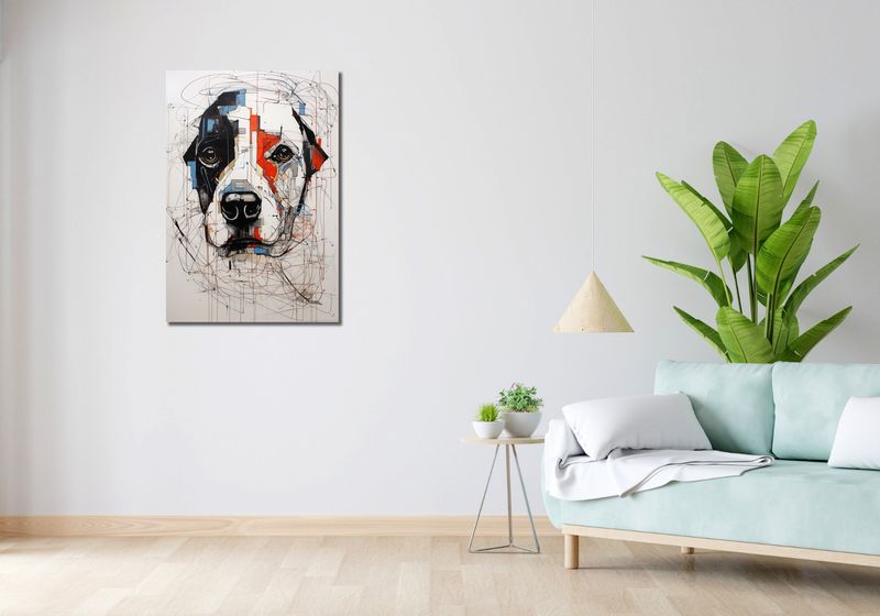 Obraz 60x90cm Przyrysowany Psiak zdjęcie 2