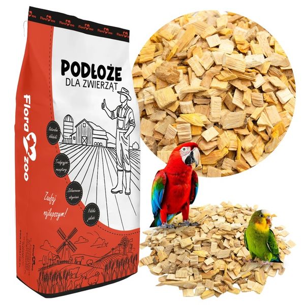 PODŁOŻE ZRĘBKI BUKOWE DREWIENKA DO KLATKA DLA PAPUG PTAKÓW zdjęcie 1
