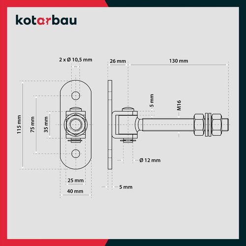 ZAWIAS BRAMOWY WKRĘCANY REGULOWANY M16 MM 2 OTWORY DO BRAM FURTEK 2 na Arena.pl