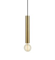 Salonowa lampa wisząca Sencillo metalowa tuba mosiądz