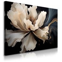 Obraz Do Salonu Biały Kwiat Abstrakcja Styl Glamour 3D 90cm x 60cm