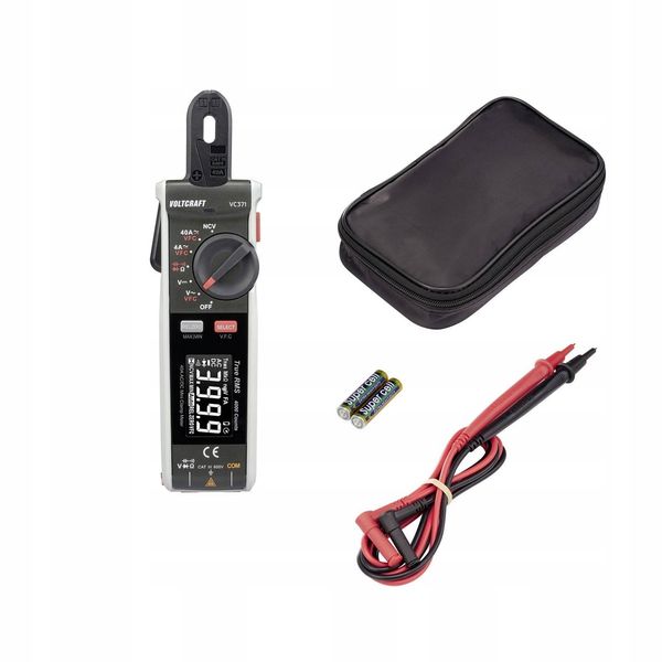 Miernik cęgowy MULTIMETR 600V CAT III True RMS LATARKA 40 A wąskie kleszcze zdjęcie 1