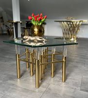 Stolik kawowy złoty/ ława Amaretto Premium 90x90x45