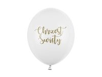 balony 30 cm, chrzest święty, pastel pure white 30szt.     sb14p-309-008