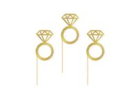 Pikery dekoracyjne, Pierścionki, złote, 11.5 cm, 6 szt.