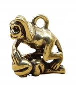 Wisiorek Figurka Breloczek Chińska Małpa Zodiak Retro Posąg Antyczny Miedź