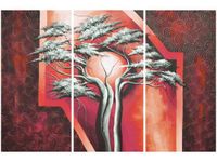 60 90CM OBRAZ 3 ELEM SZKARŁATNE DRZEWO DRUK PŁÓTNO RAMA