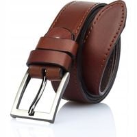 Pasek skóra męski 120 brązowy GRACIO GARNITUROWY CASUALOWY Do Spodni