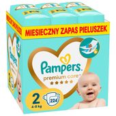 Pieluszki PAMPERS PREMIUM CARE Rozmiar 2 224 sztuki 4 - 8 Kg Duże Pudełko