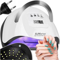 LAMPA UV DO PAZNOKCI LED 180W DO HYBRYD ŻELI MOCNA SUN X7 MAX BIAŁA LCD