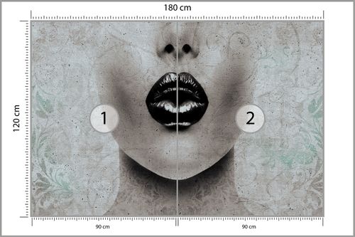 Fototapeta Do Sypialni Abstrakcja KOBIETA Usta Ornamenty 180cm x 120cm na Arena.pl