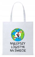 Torba Biała Eco Shopper Dla Logistyka Prezent Z Nadrukiem Ze Zdjęciem