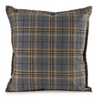 Poszewka dekoracyjna GARDEN 45x45 cm popielata w kratę trwała tkanina