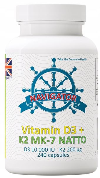 Navigator Witamina D3 10000 IU K2 MK-7 Natto 200 mcg 240 kapsułek + GRATIS zdjęcie 2