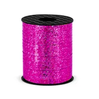Wstążka plastikowa holograficzna ciemnoróżowa 225m