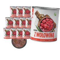 MOKRA KARMA DLA PSA TufTuf Puszka Mielonka z Wołowiną ZESTAW 12x800G
