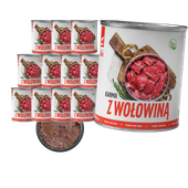 MOKRA KARMA DLA PSA TufTuf Puszka Mielonka z Wołowiną ZESTAW 12x800G