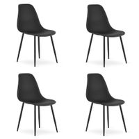 Krzesło skandynawskie czarne WAT 4 szt. do kuchni biuro jadalni loft