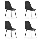 Krzesło skandynawskie czarne WAT 4 szt. do kuchni biuro jadalni loft
