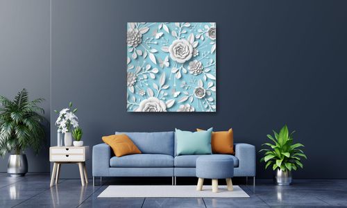 OBRAZ NA PŁÓTNIE 077 Papierowe kwiaty 30x30cm na Arena.pl