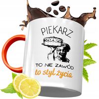 Kubek Pomarańczowy Dla Piekarza Prezent Z Nadrukiem Ze Zdjęciem