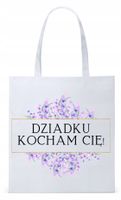 Dla Dziadka Na Prezent Torba Eco Biała Shopper Z Nadrukiem Ze Zdjęciem