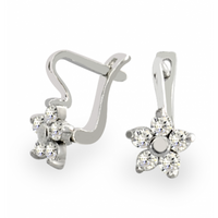 KOLCZYKI SREBRNE KWIATKI ZAPIĘCIA ANGIELSKIE SREBRO PRÓBY 925