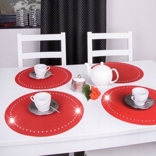 Podkładka dekoracyjna GLAMOUR koło 40 cm czarna srebro na Arena.pl