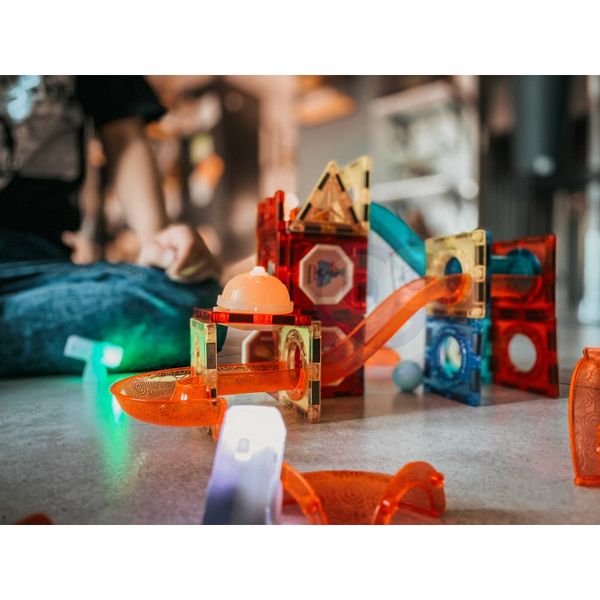 WOOPIE Klocki Magnetyczne Tor Kulkowy Świetlny Kulodrom 75 el. zdjęcie 5