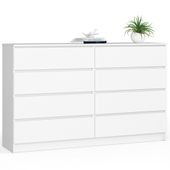 Komoda do salonu K 160 cm 8 szuflad - biała