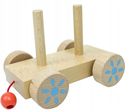 LT333 NOWY DREWNIANY POCIĄG Z WAGONAMI I KLOCKAMI WIEJSKA SCENERIA na Arena.pl