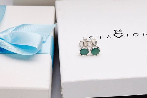 Srebrne kolczyki KDS4394 - Szmaragd na Arena.pl