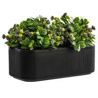 Doniczka osłonka ceramiczna Czarny 30 cm H10,5 cm Mat Nowoczesna Stylowa