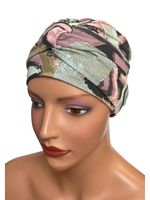 Marszczona czapka na głowę Sara 389 turban z wiskozy także po chemioterapii